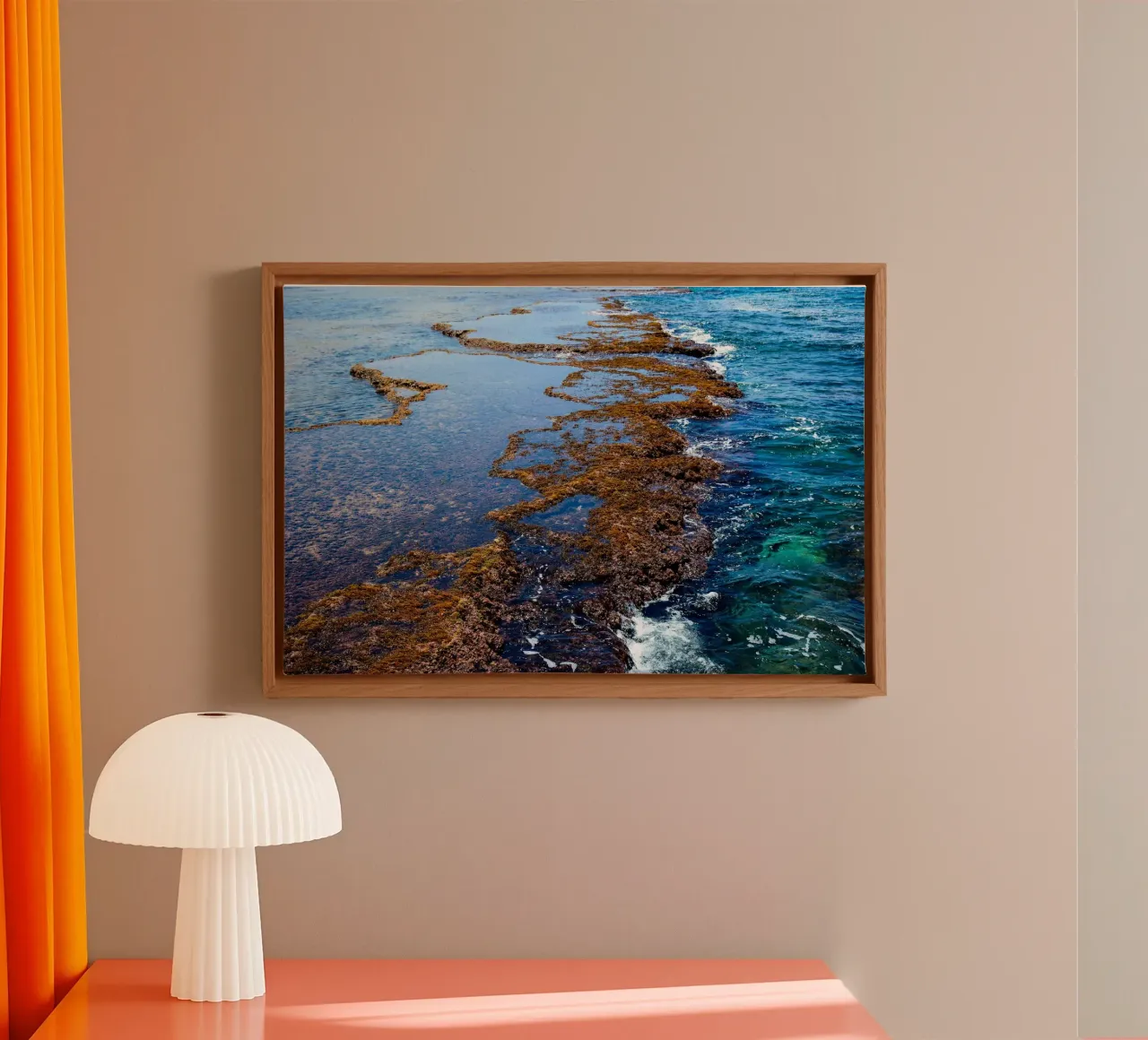 Sdot Yam strand #3 canvas met Baklijst van Tal Paz-Fridman