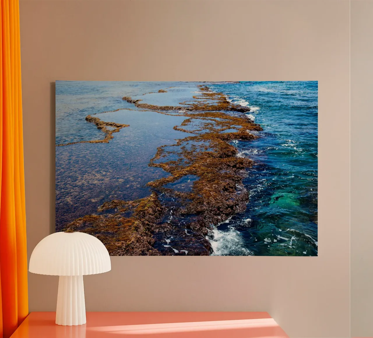 Sdot Yam strand #3 canvas met Baklijst van Tal Paz-Fridman