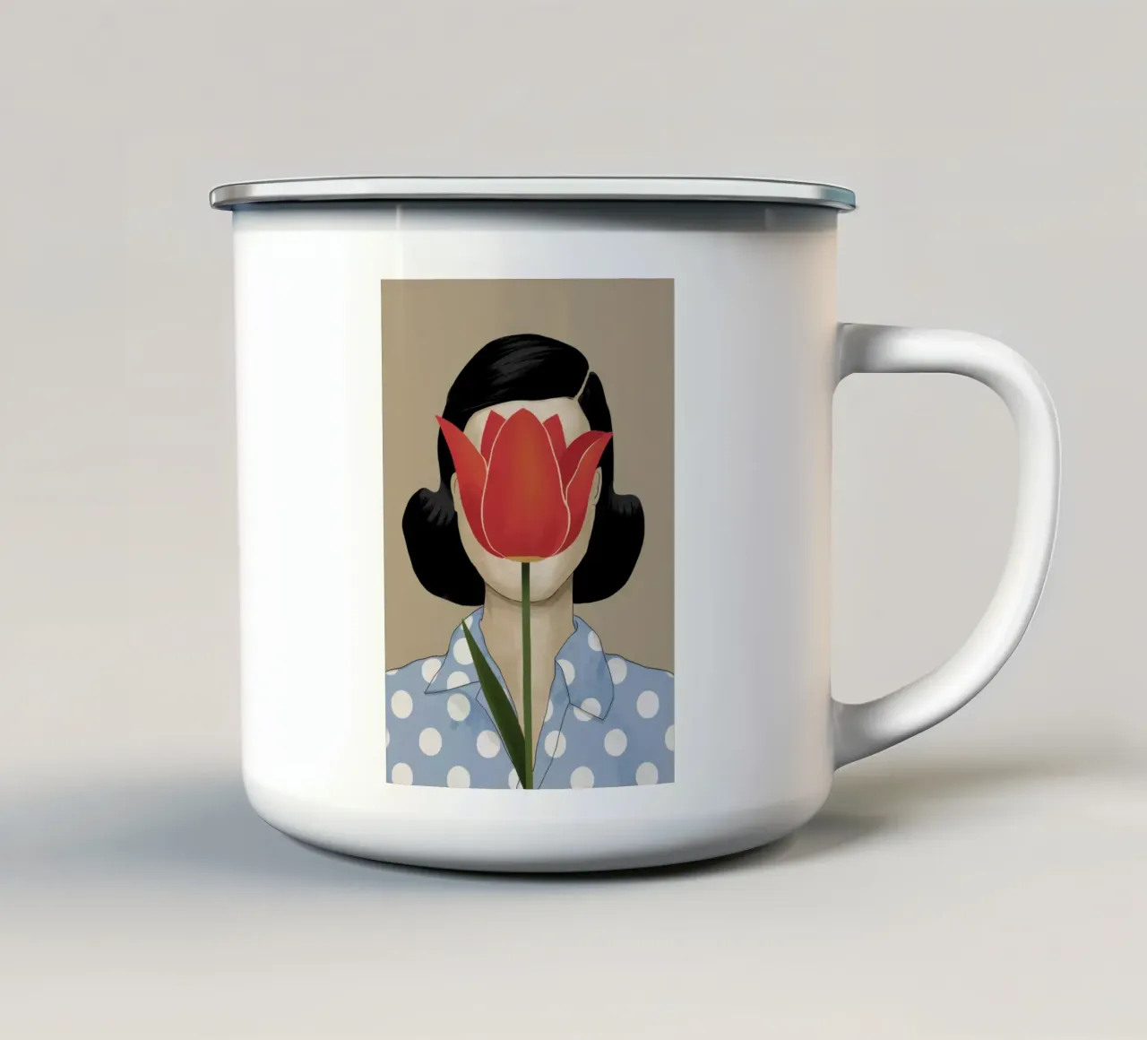 Ritratto di tulipano metamorfico tazza in smalto da Selene Shade