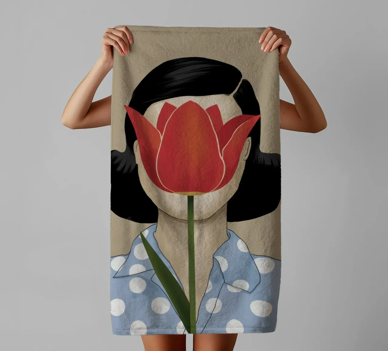 Metamorphic Tulip Portrait towel by Selene Shade