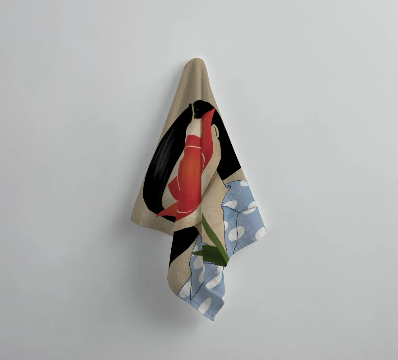 Metamorphic Tulip Portrait towel by Selene Shade