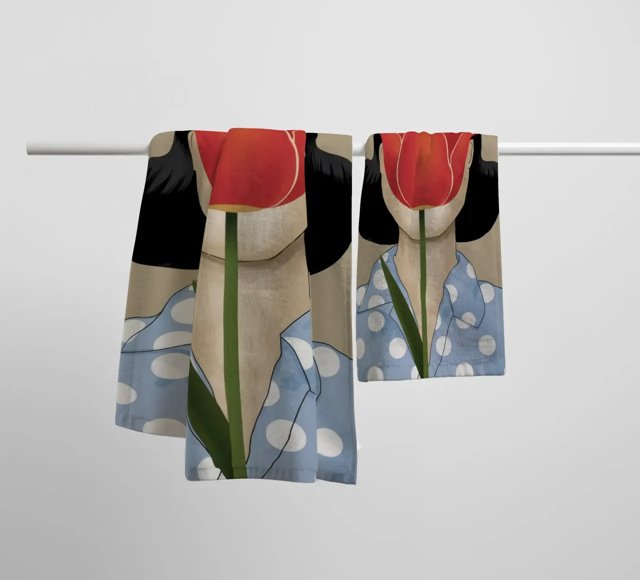 Metamorphic Tulip Portrait towel by Selene Shade