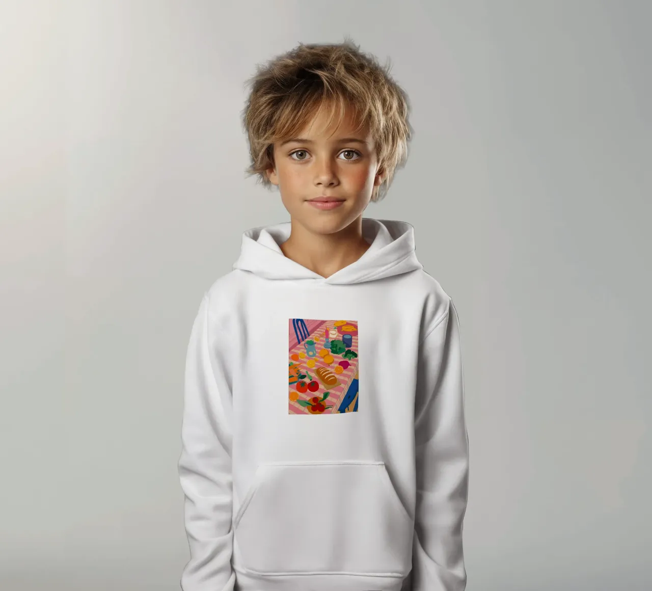 Tavolo da pranzo rustico felpa bambino con cappuccio da Trace Brush