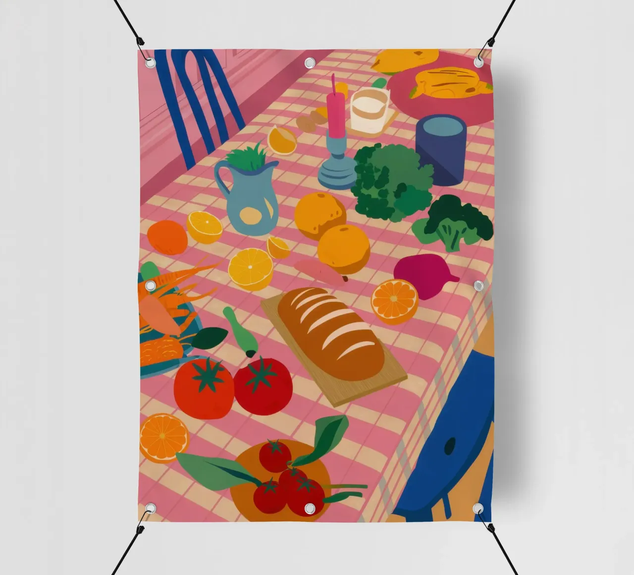 Tavolo da pranzo rustico telo in pvc da Trace Brush