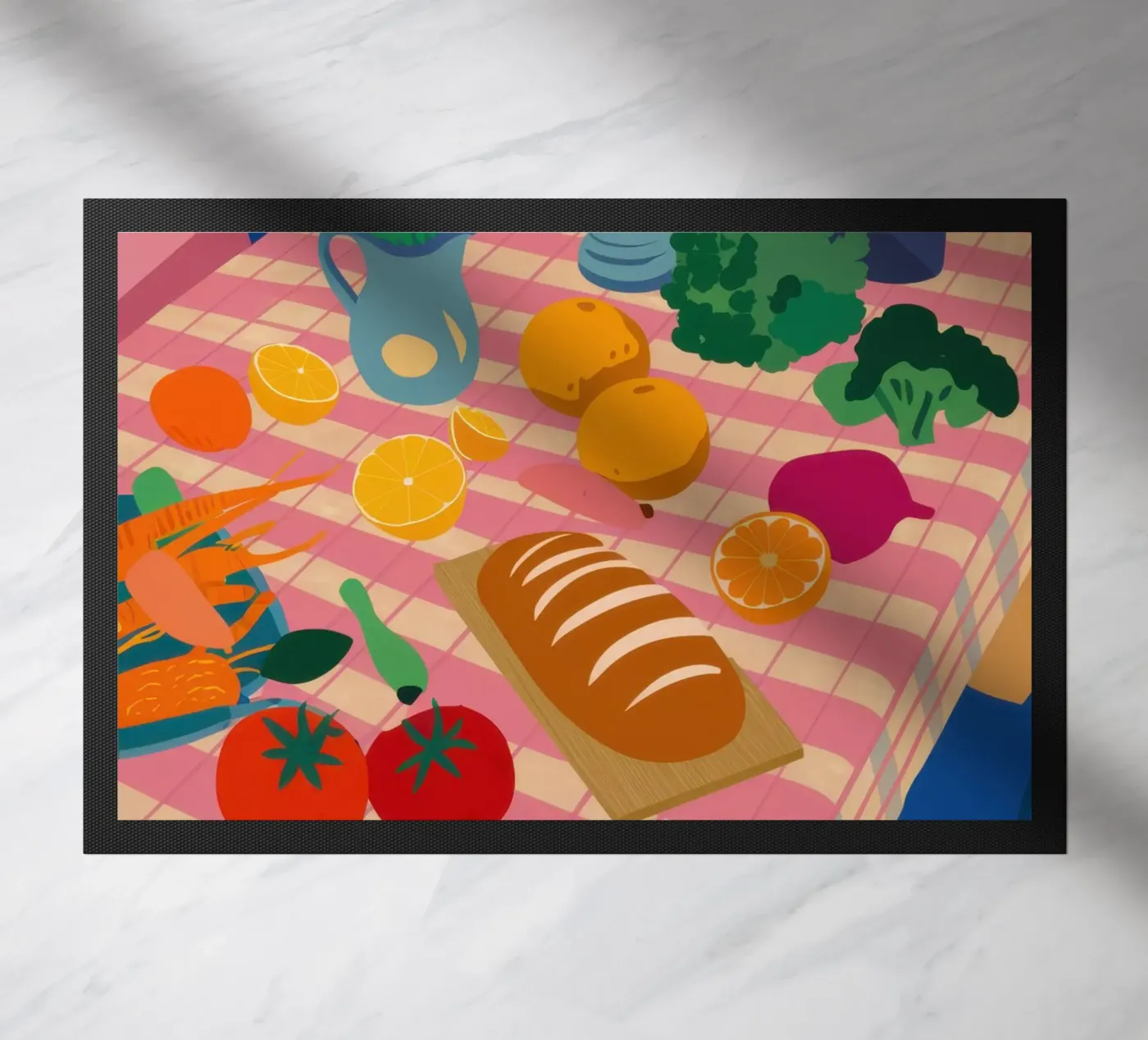 Rustic Lunch Table doormat by Trace Brush