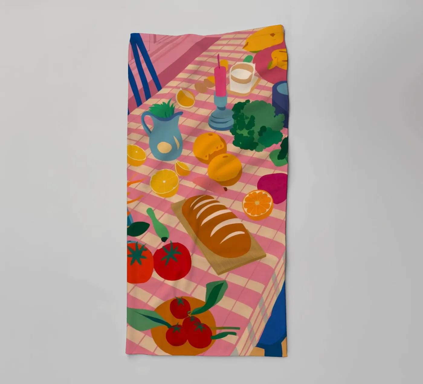 Rustic Lunch Table badhanddoek van Trace Brush