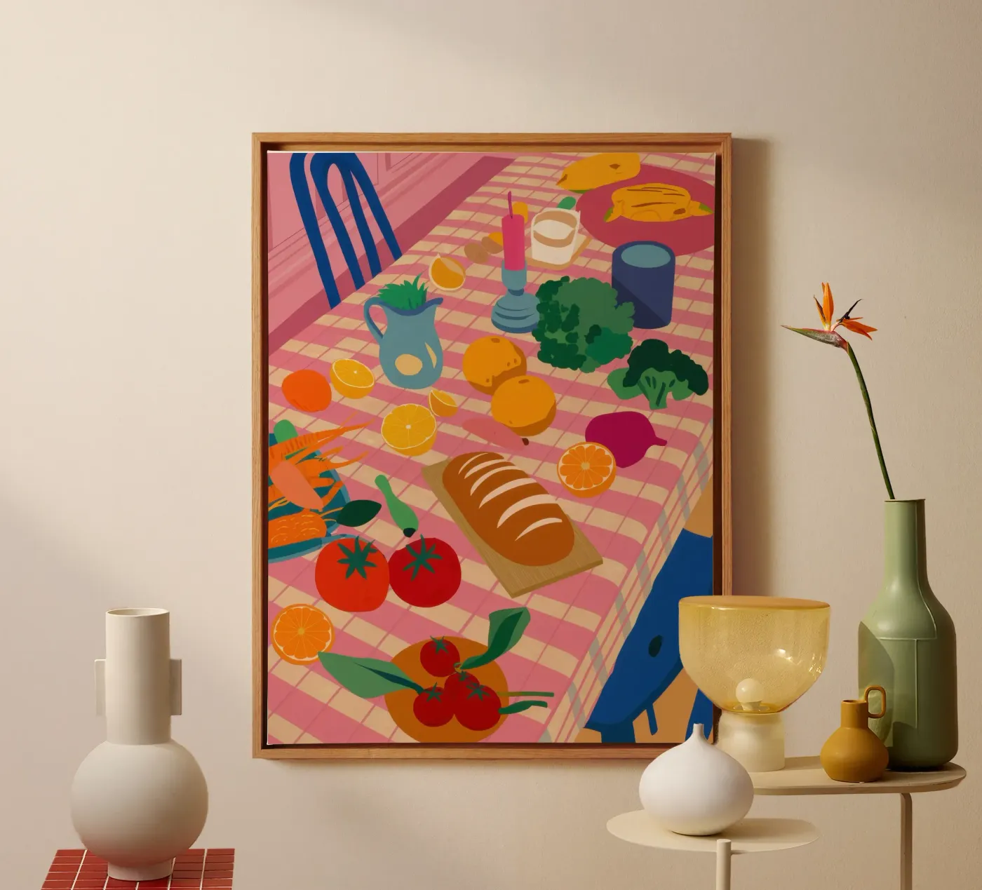 Rustic Lunch Table canvas by Trace Brush