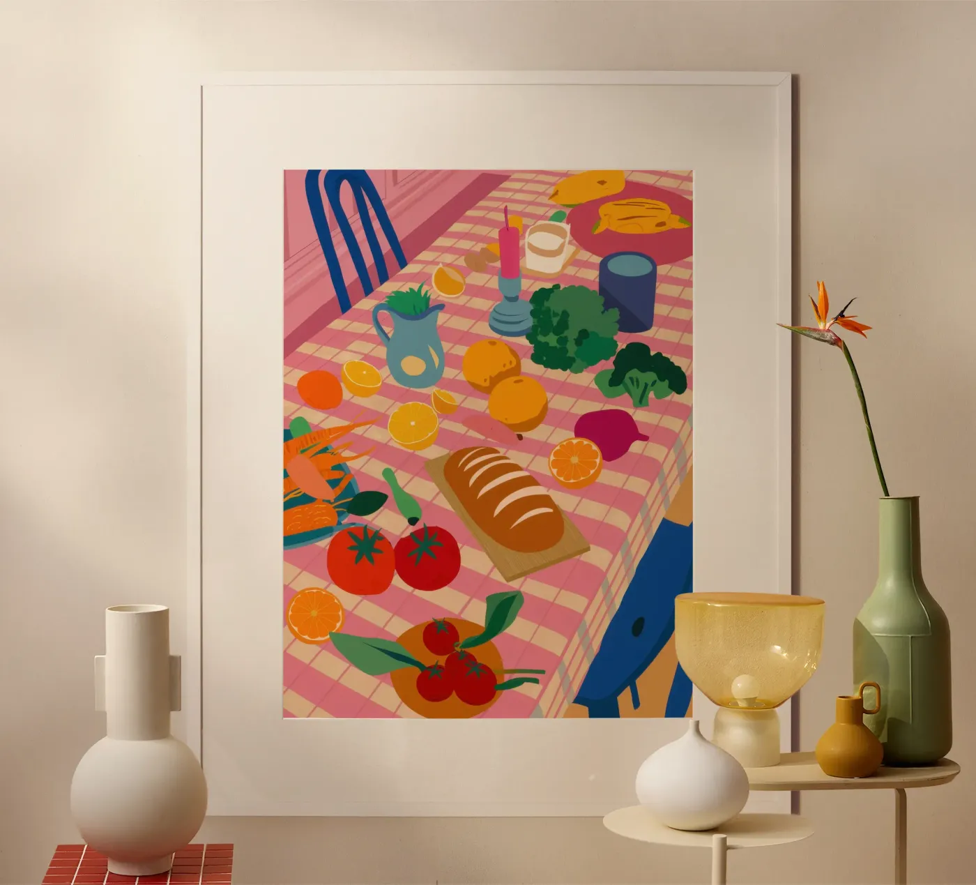 Rustic Lunch Table poster by Trace Brush