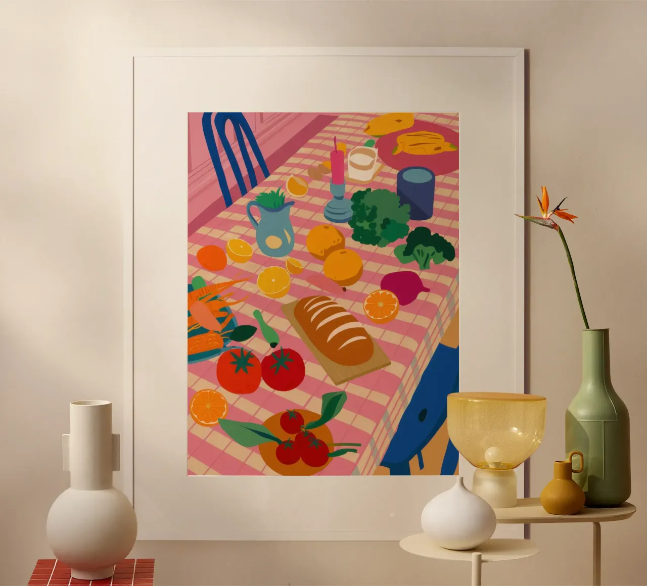 Rustic Lunch Table poster by Trace Brush