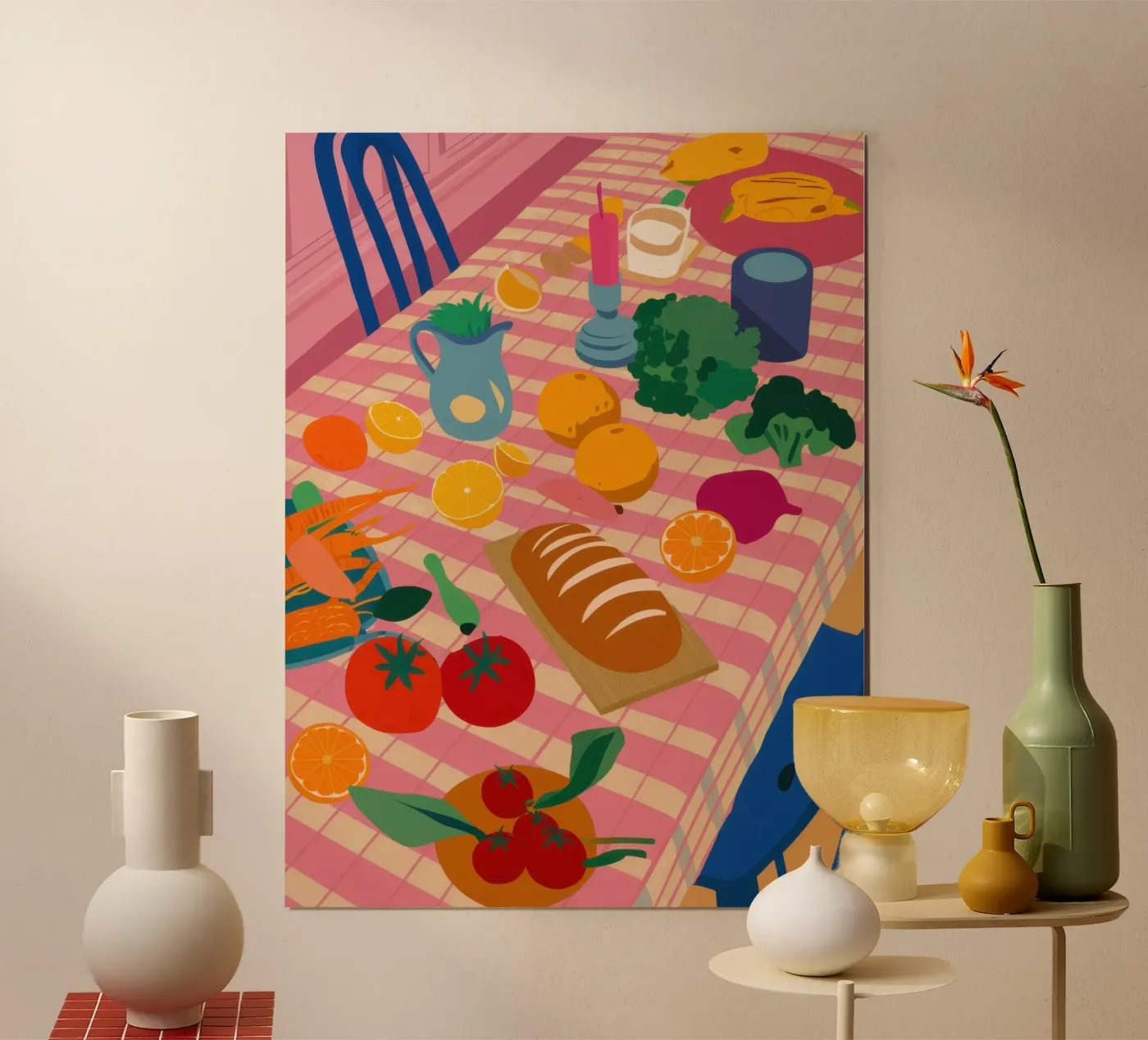 Rustic Lunch Table poster by Trace Brush
