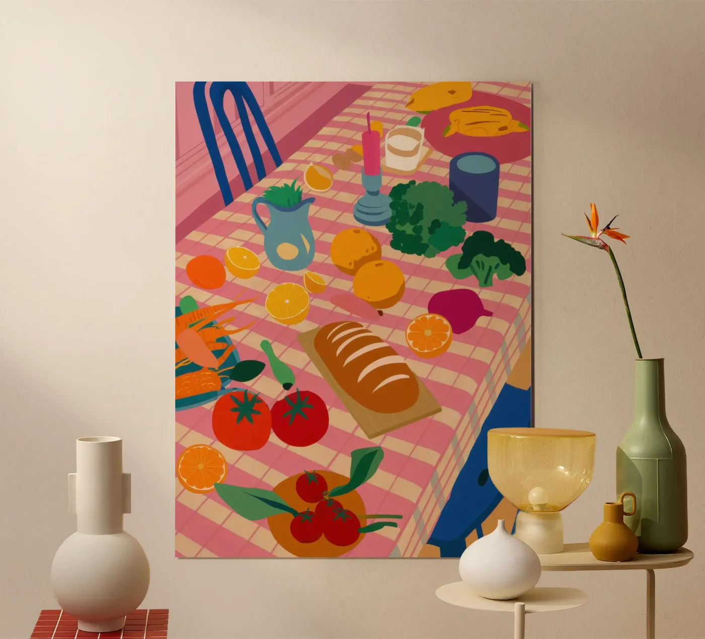 Rustic Lunch Table poster by Trace Brush