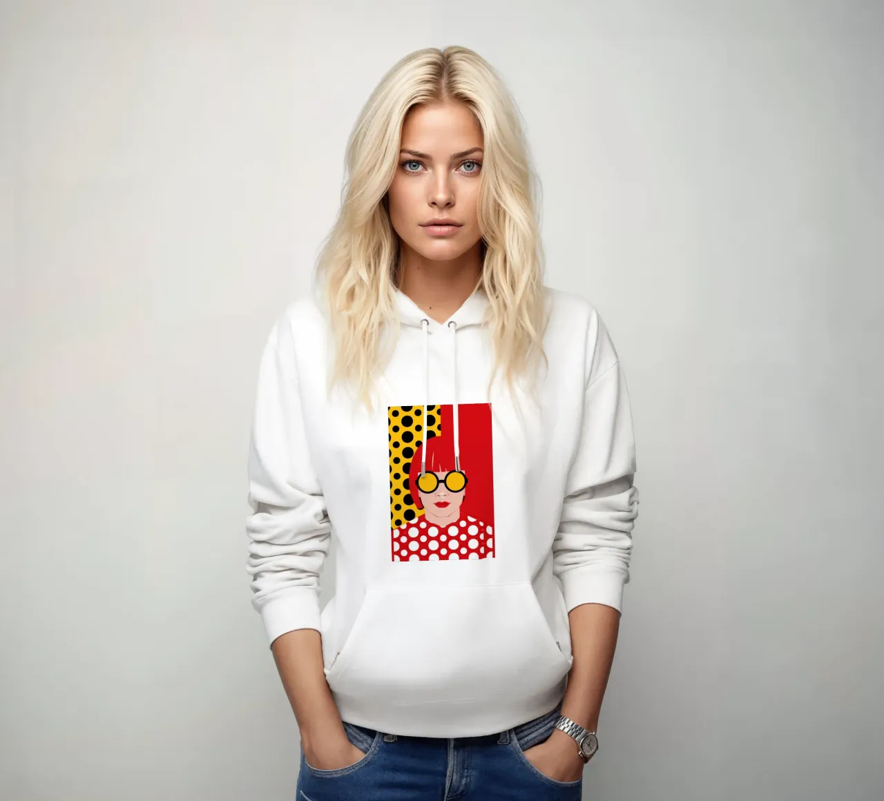 Pop Art a pois felpa con cappuccio da Gaia Viesta