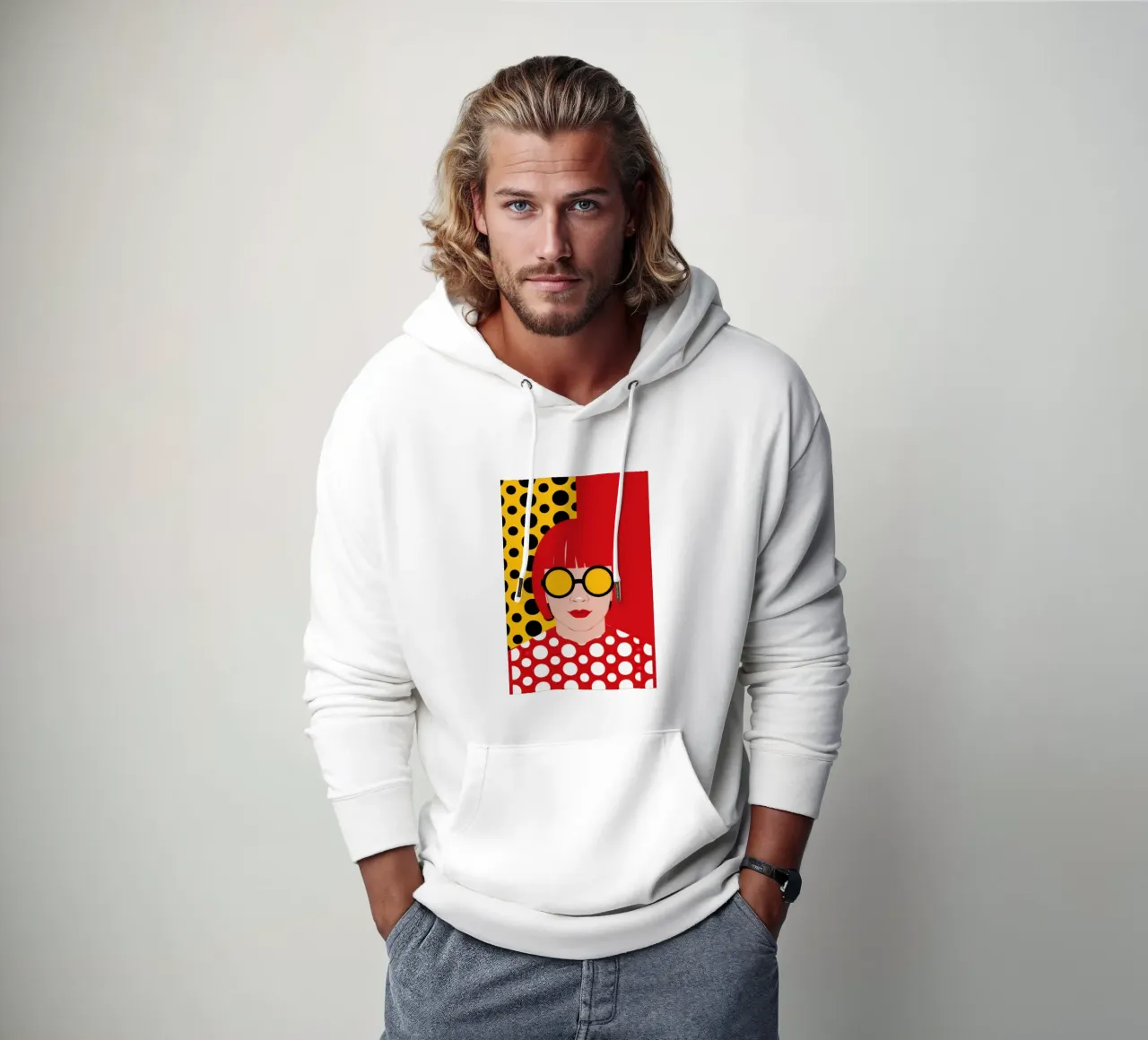 Pop Art a pois felpa con cappuccio da Gaia Viesta