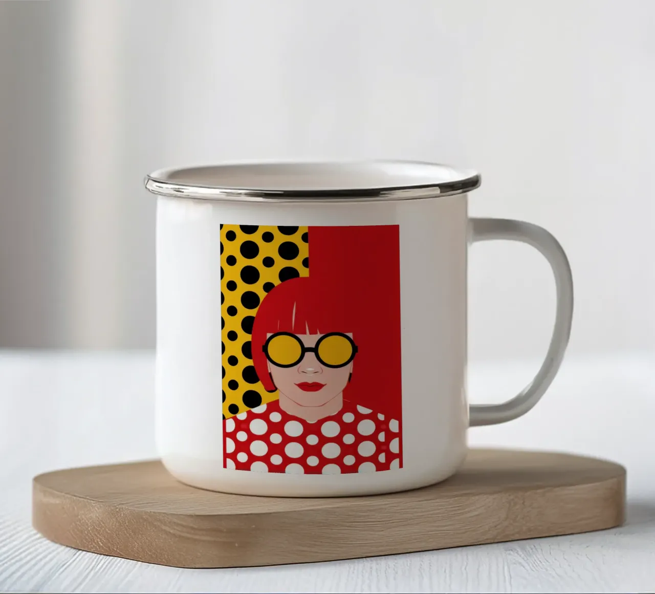 Pop Art a pois tazza in smalto da Gaia Viesta