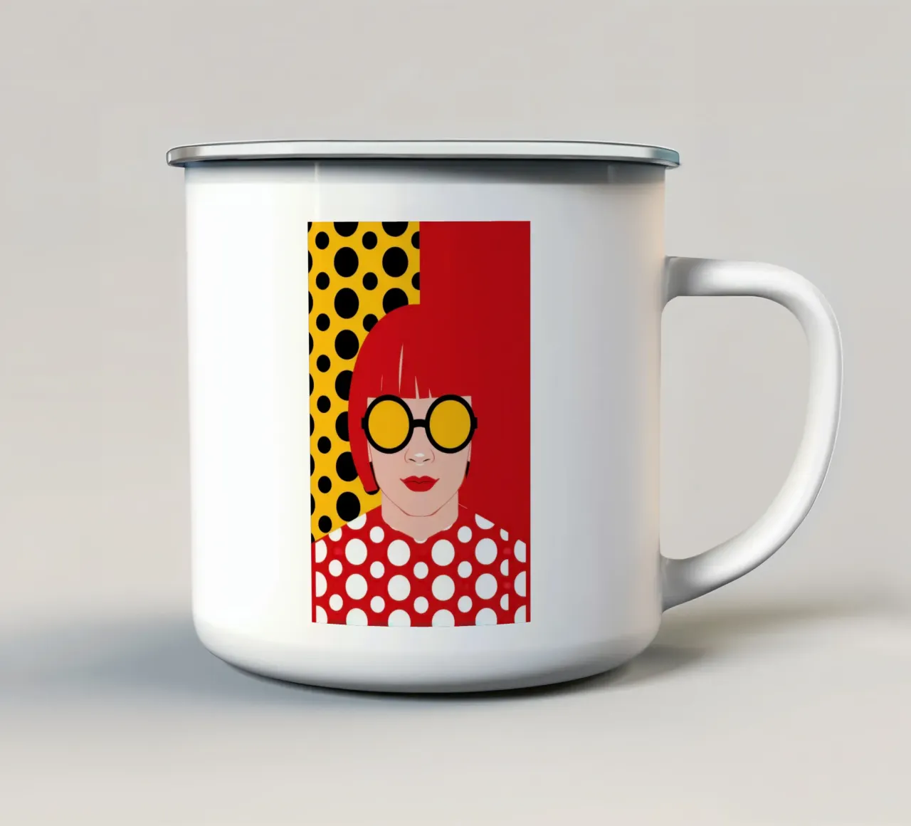 Pop Art a pois tazza in smalto da Gaia Viesta