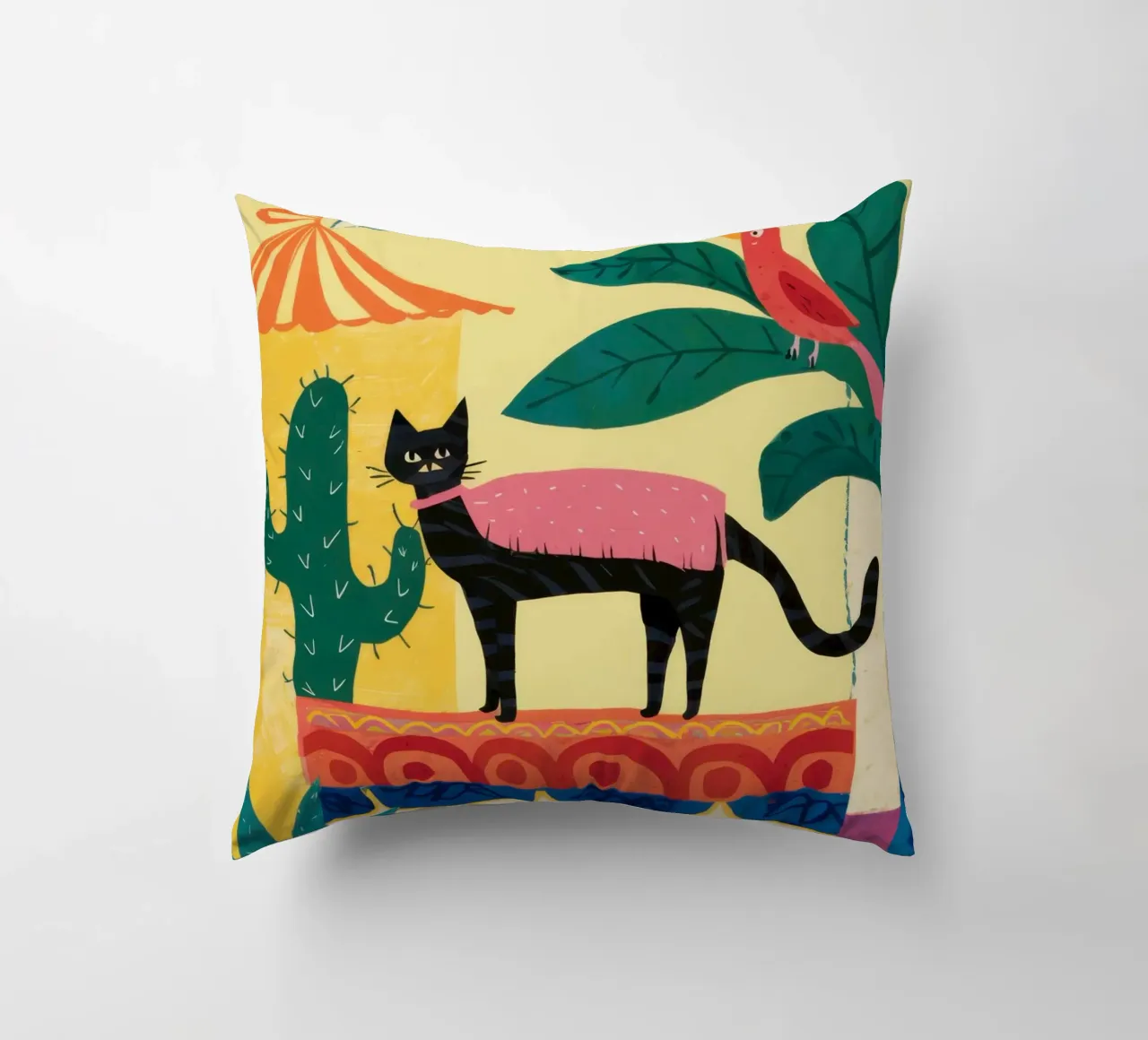Totem gatto del deserto cuscino da Trace Brush