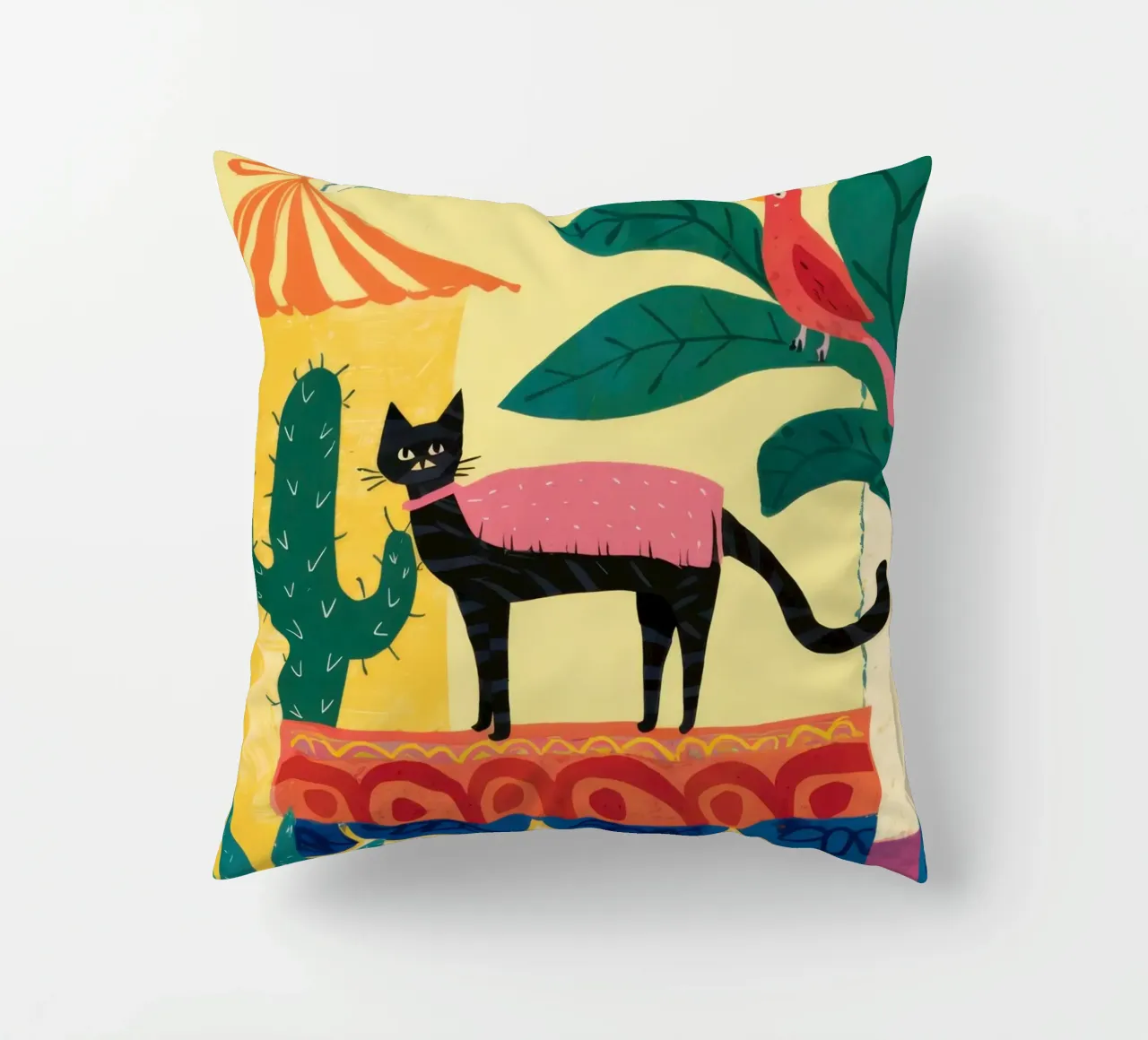 Totem gatto del deserto cuscino da Trace Brush