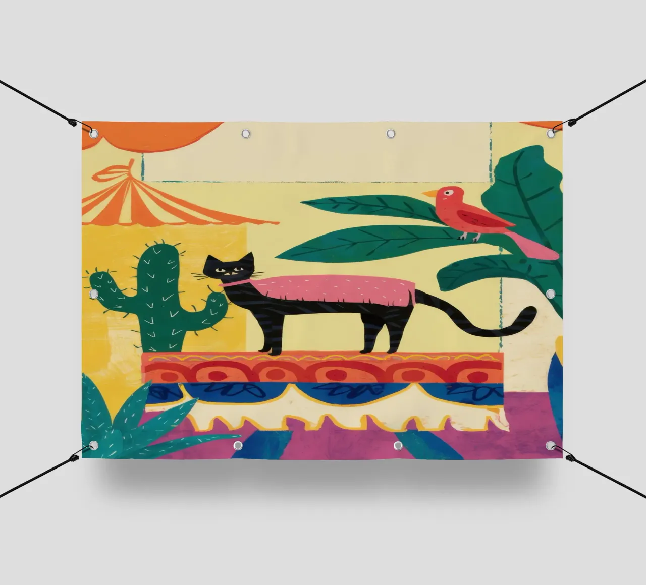 Totem gatto del deserto telo in pvc da Trace Brush