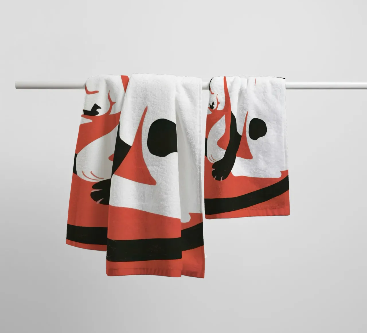 The Yin Yang Cat towel by Luna Aura