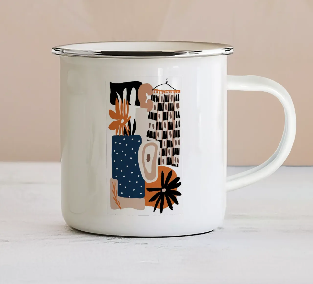 Fioritura urbana astratta tazza in smalto da Gaia Viesta