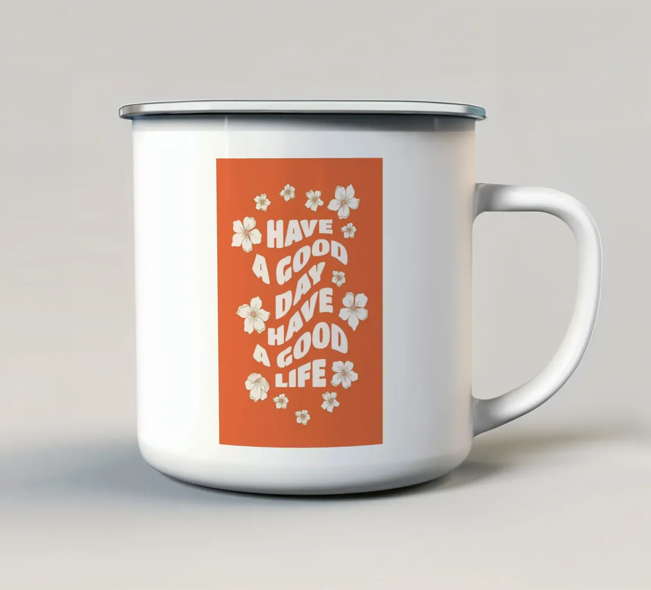 Good Day, Good Life tazza in smalto da vintageshop