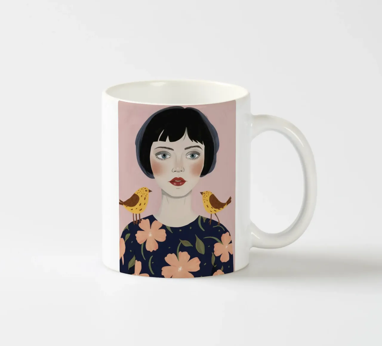 Fanciulla Uccello Sussurrante tazza in ceramica da Selene Shade