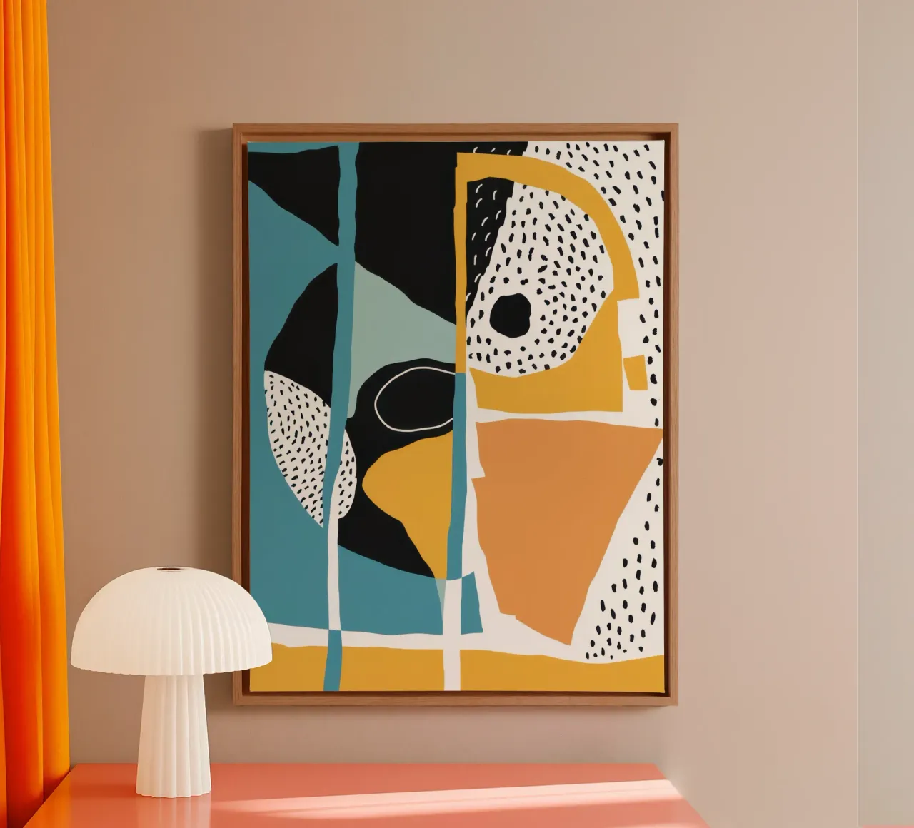 Collage di forme geometriche tela con Cornice a cassetta da Irish Strokes