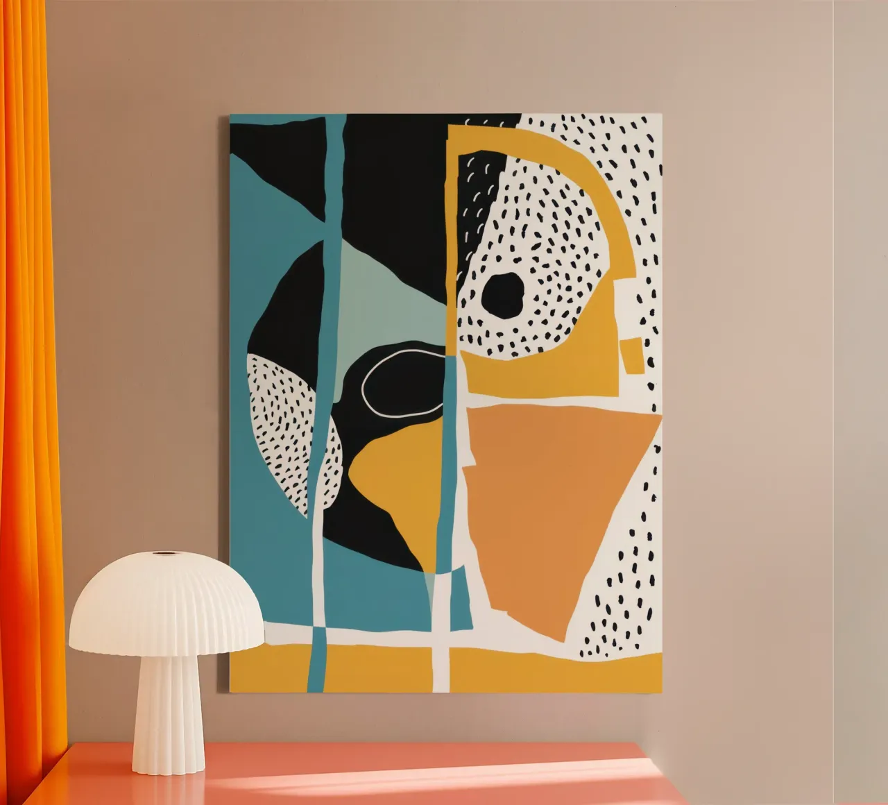 Collage di forme geometriche tela con Cornice a cassetta da Irish Strokes