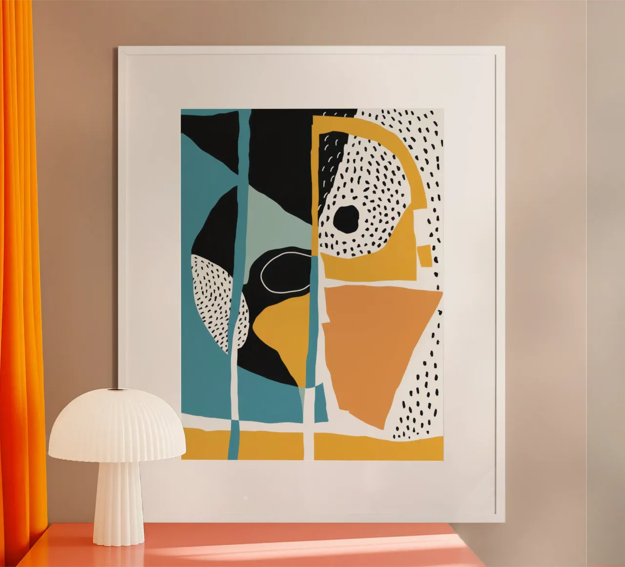 Collage di forme geometriche poster con telaio in plastica da Irish Strokes