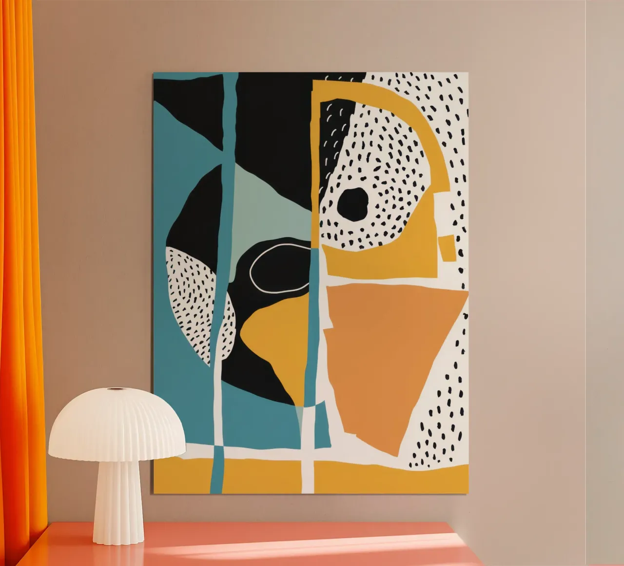 Collage di forme geometriche poster con telaio in plastica da Irish Strokes