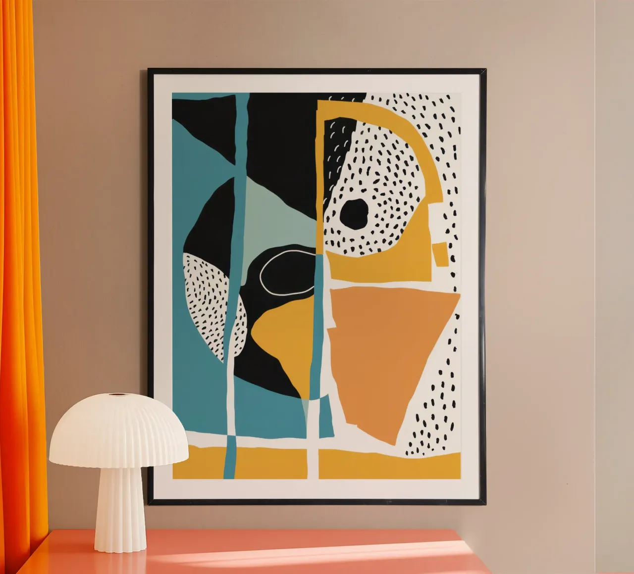 Collage di forme geometriche poster con telaio in plastica da Irish Strokes