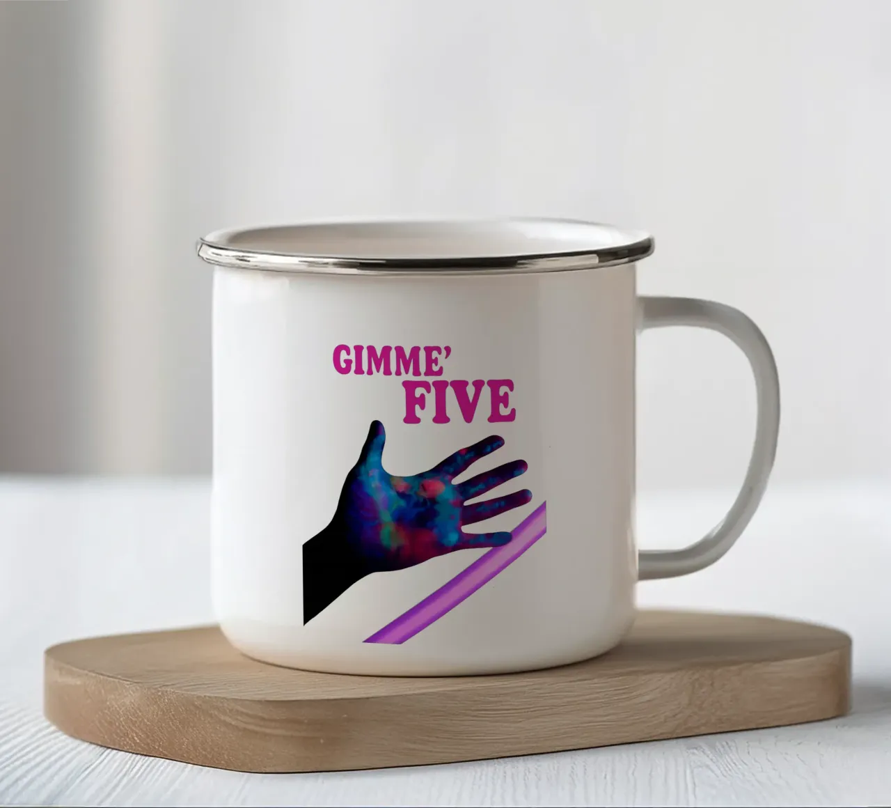 GIMME FIVE 5 tazza in smalto da Vintage Van Gogh