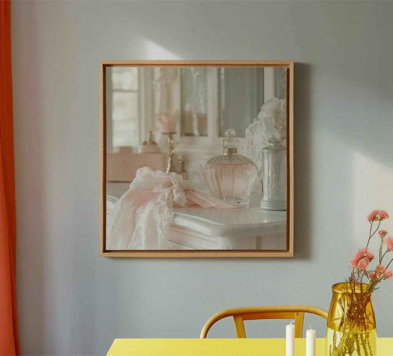 Sussurri in rosa tela con Cornice a cassetta da StillVibe Home