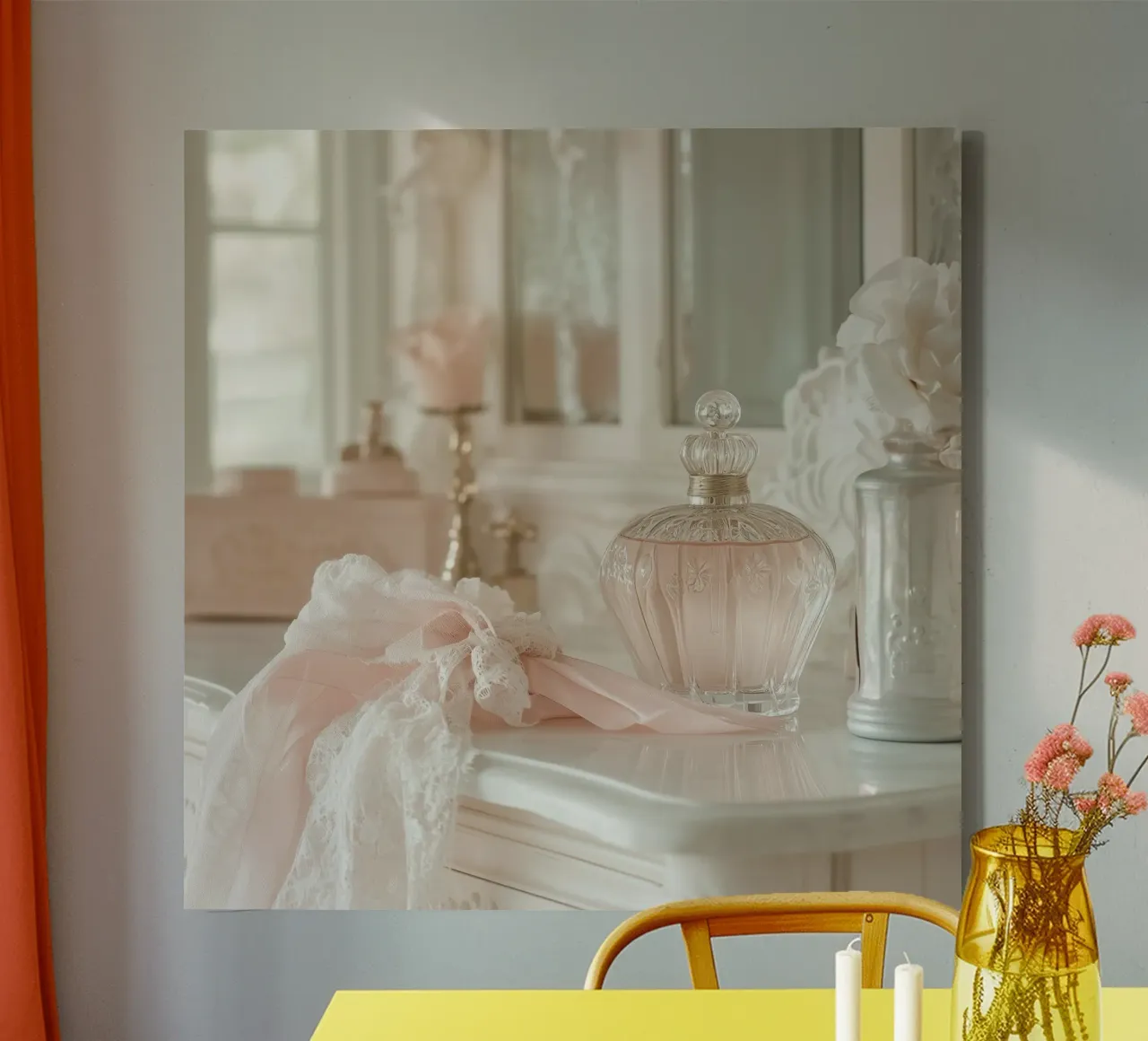 Sussurri in rosa tela con Cornice a cassetta da StillVibe Home