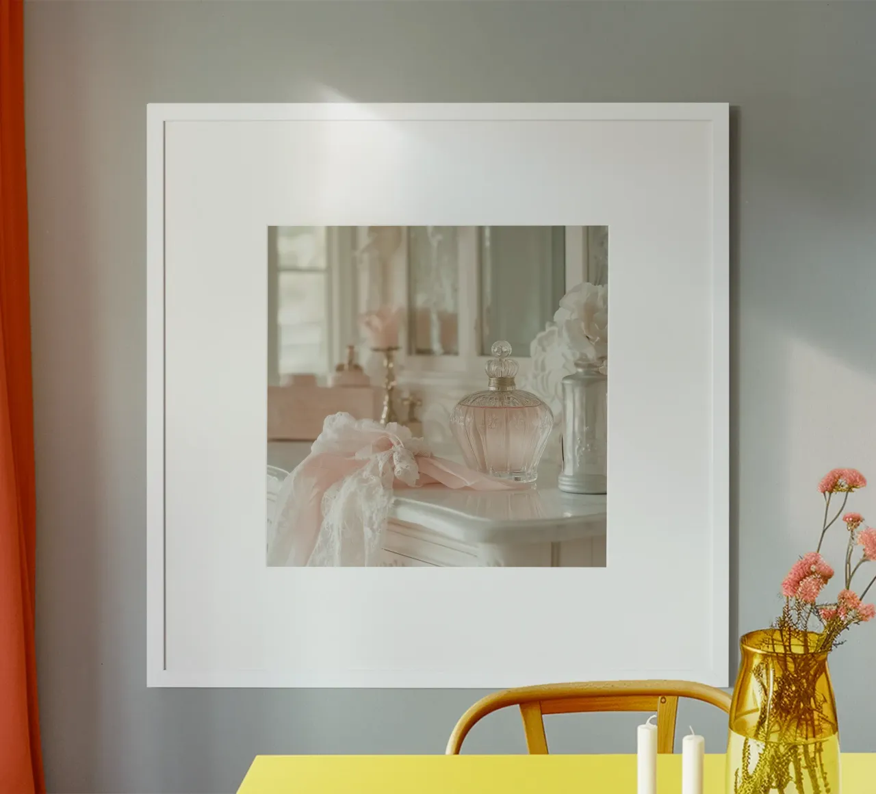 Sussurri in rosa poster con telaio in plastica da StillVibe Home