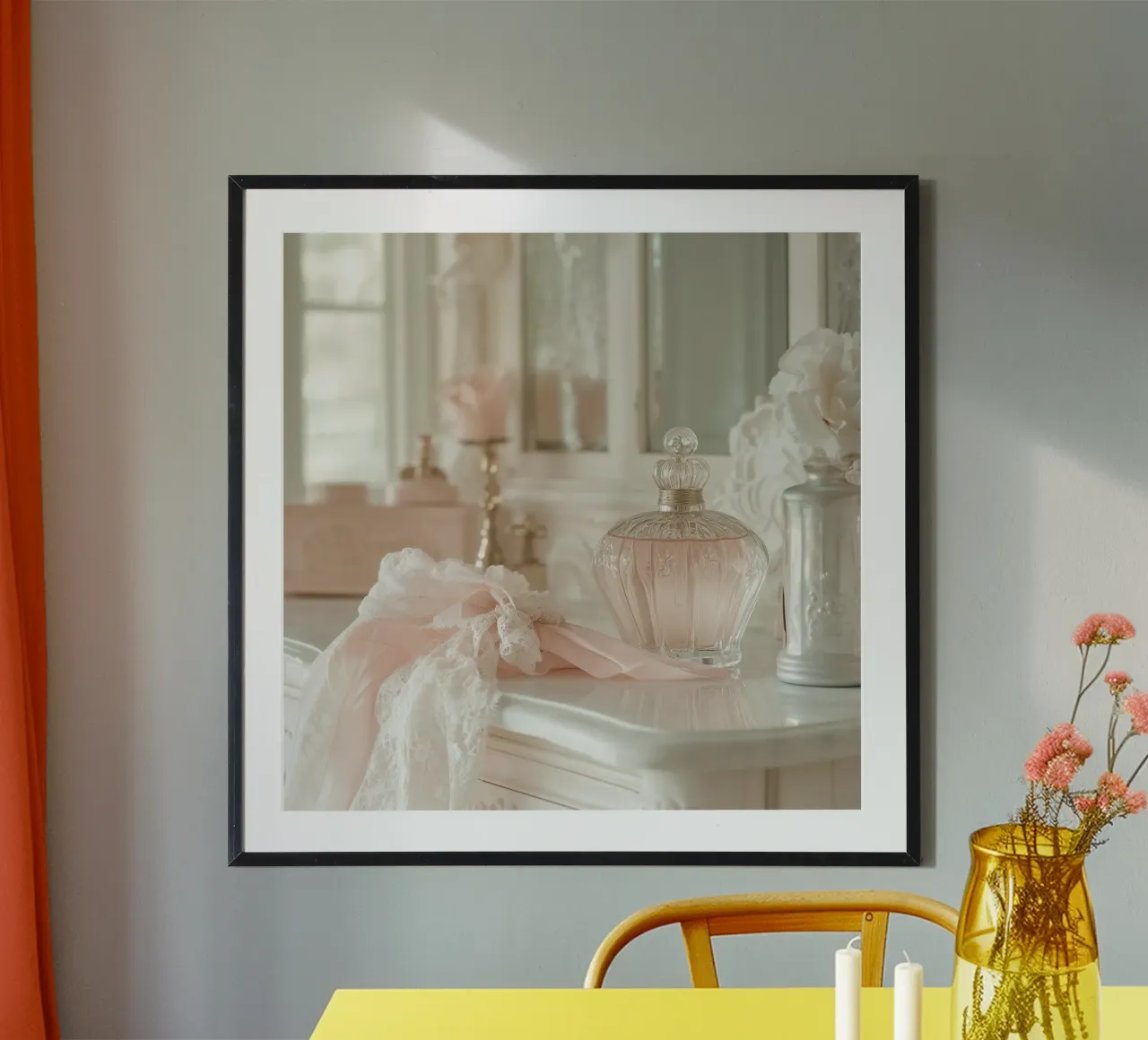 Sussurri in rosa poster con telaio in plastica da StillVibe Home