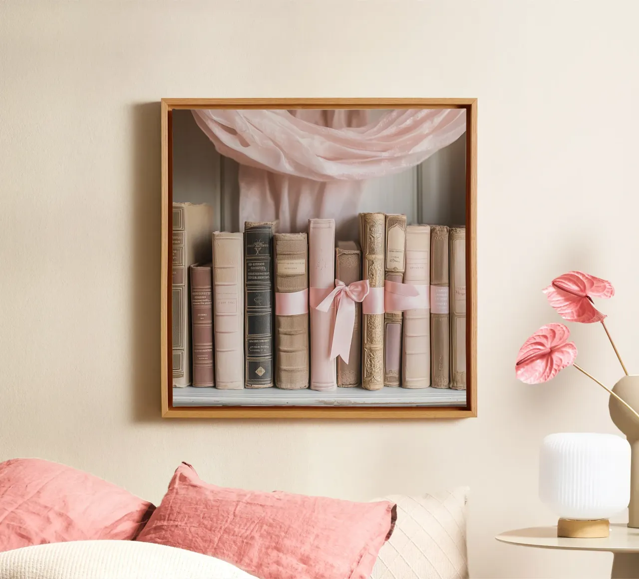 Whispers in Pink canvas met Baklijst van StillVibe Home