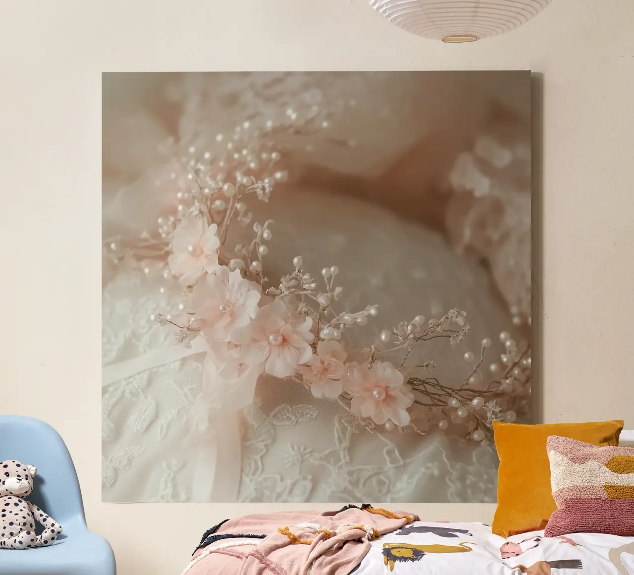Sussurri in rosa tela con Cornice a cassetta da StillVibe Home