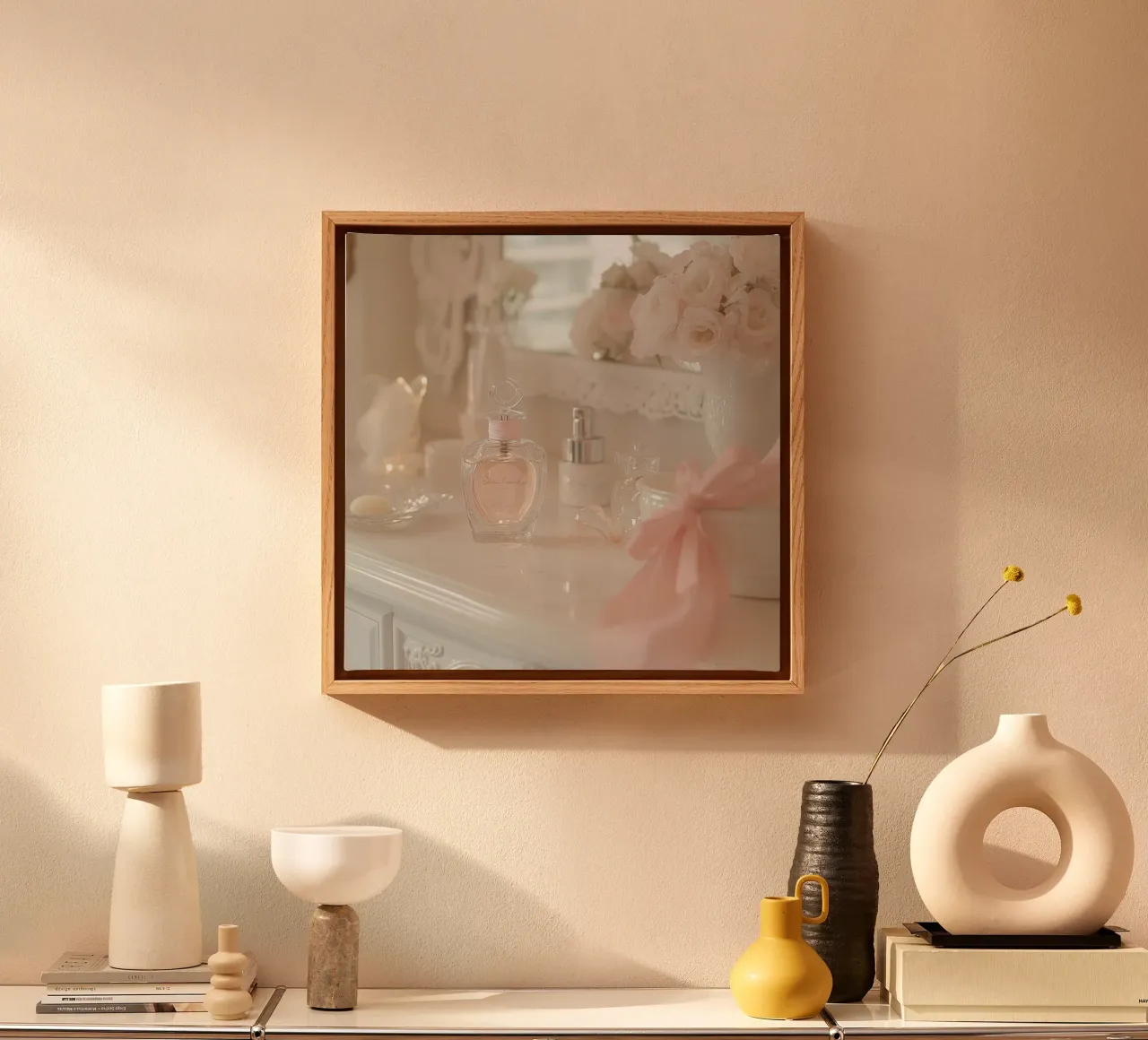 Sussurri in rosa tela con Cornice a cassetta da StillVibe Home