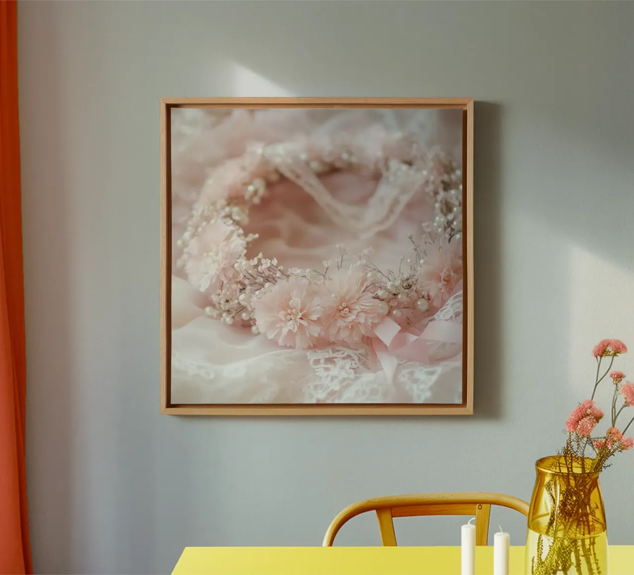 Sussurri in rosa tela con Cornice a cassetta da StillVibe Home