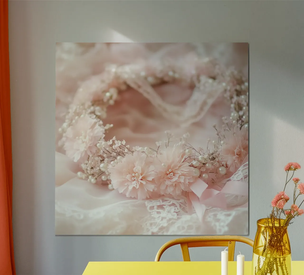 Sussurri in rosa poster con telaio in alluminio da StillVibe Home