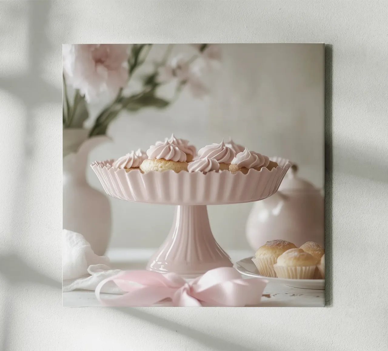 Sussurri in rosa tela con Cornice a cassetta da StillVibe Home