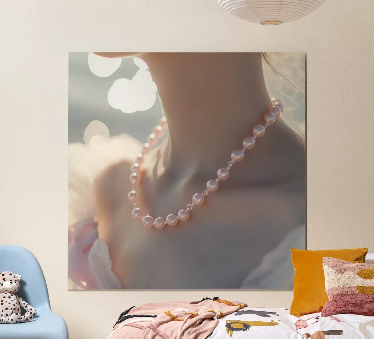 Sussurri in rosa poster con telaio in legno da StillVibe Home