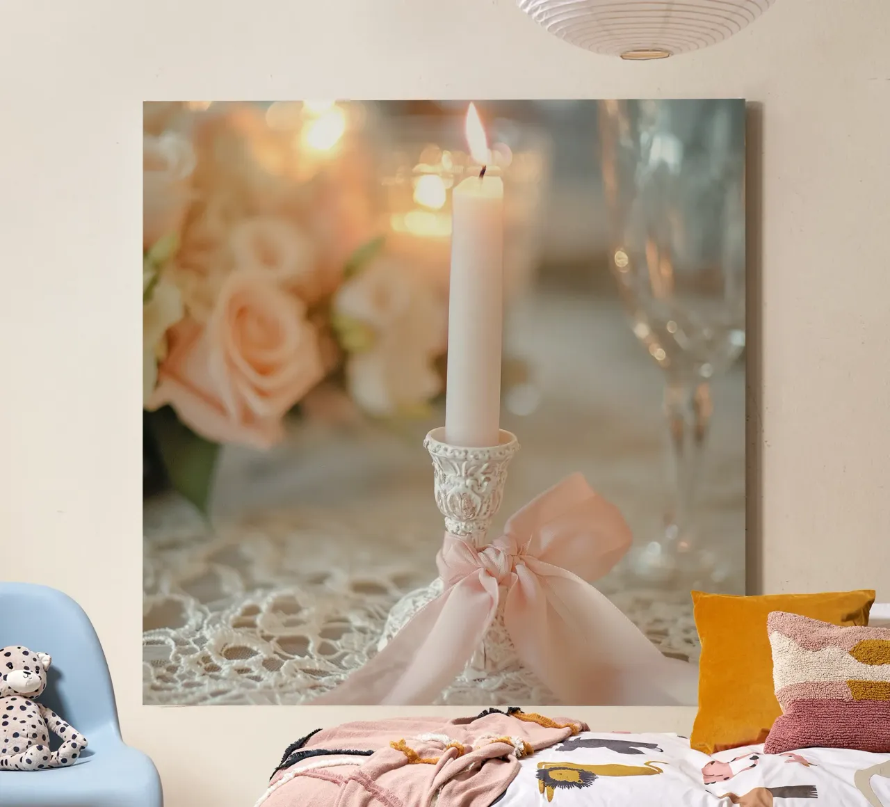 Sussurri in rosa tela con Cornice a cassetta da StillVibe Home