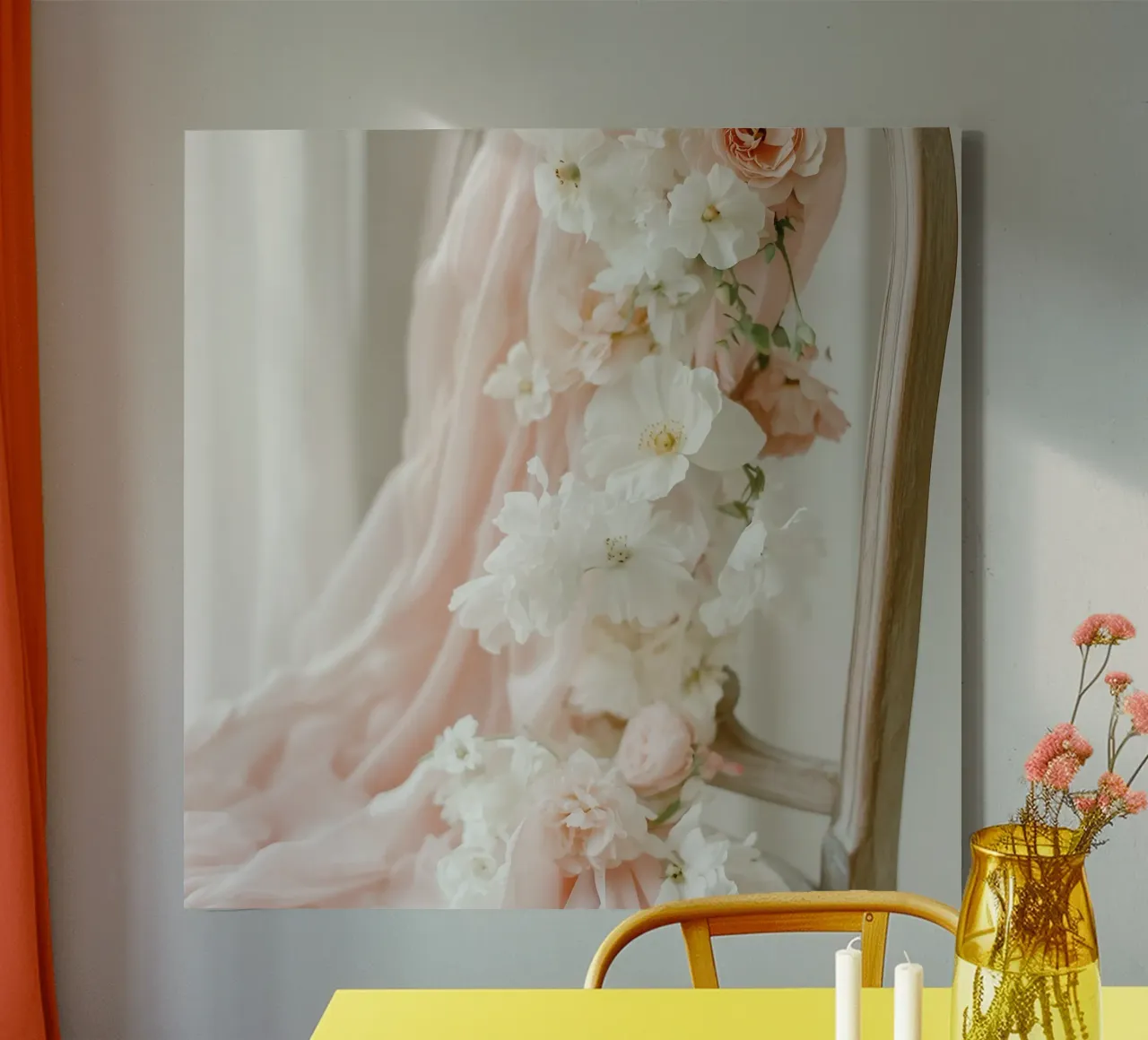 Sussurri in rosa tela con Cornice a cassetta da StillVibe Home