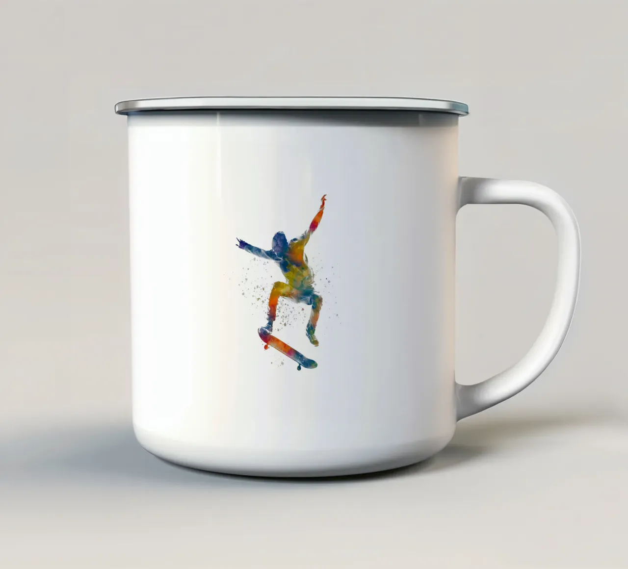 Pattinatore ad acquerello tazza in smalto da ⚽ Sports Pulse