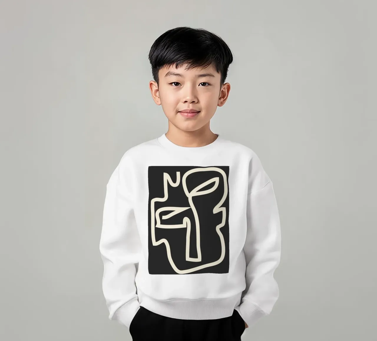 Linea astratta Face felpa bambino da ThingDesign