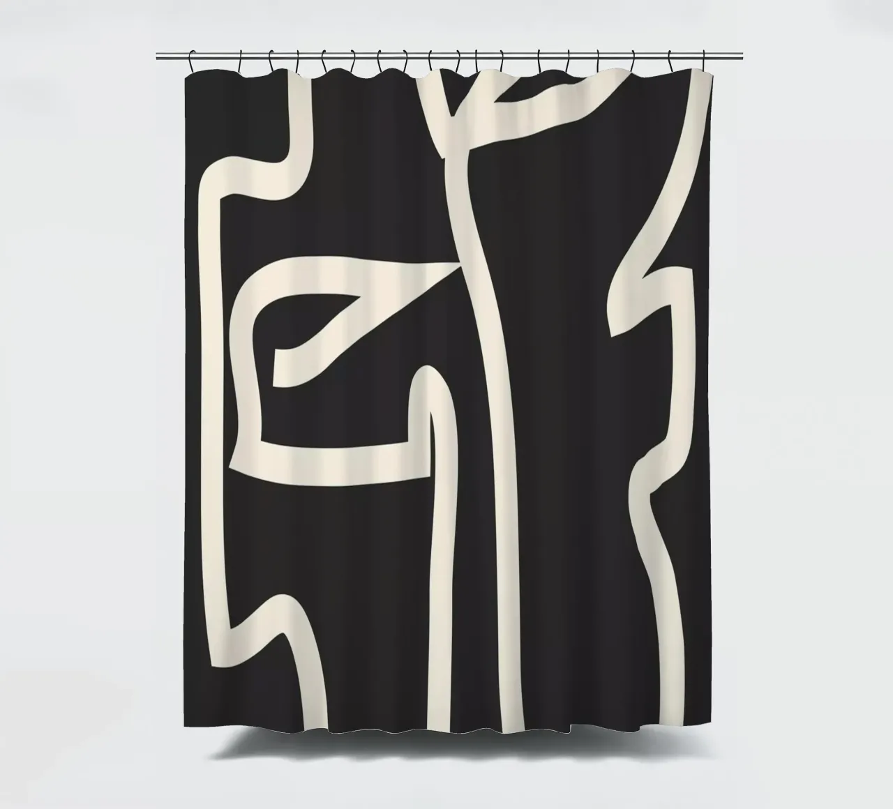 Abstract line art Face shower curtain by ThingDesign