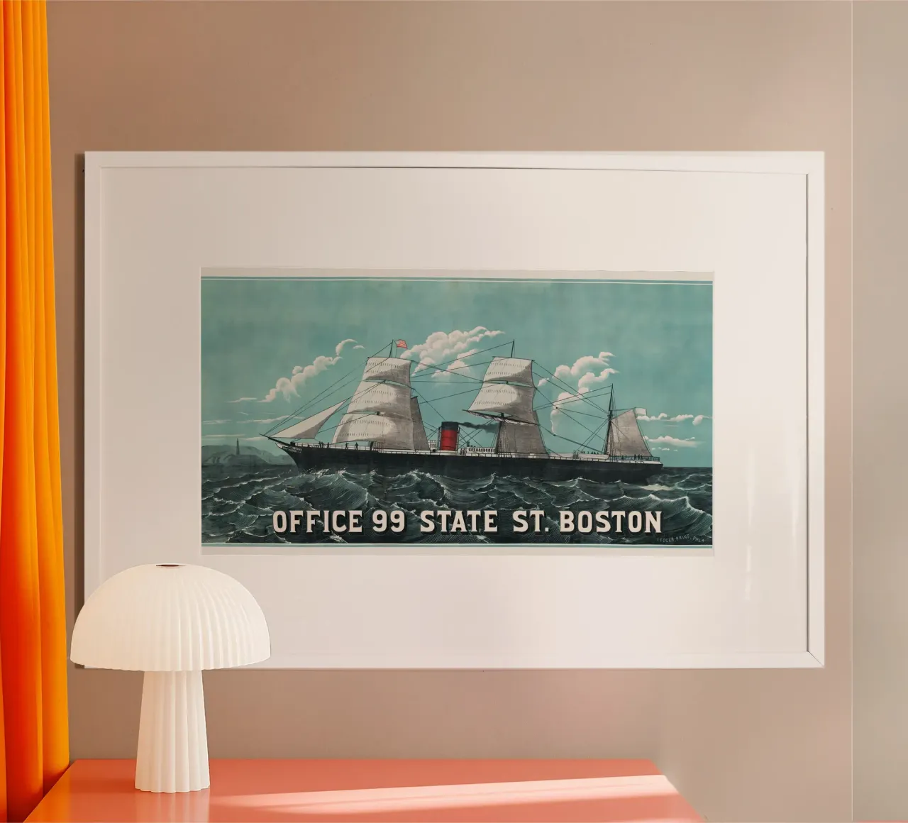 Vintage Ocean Liner Steamship Poster Boston Art Print poster da homdeco