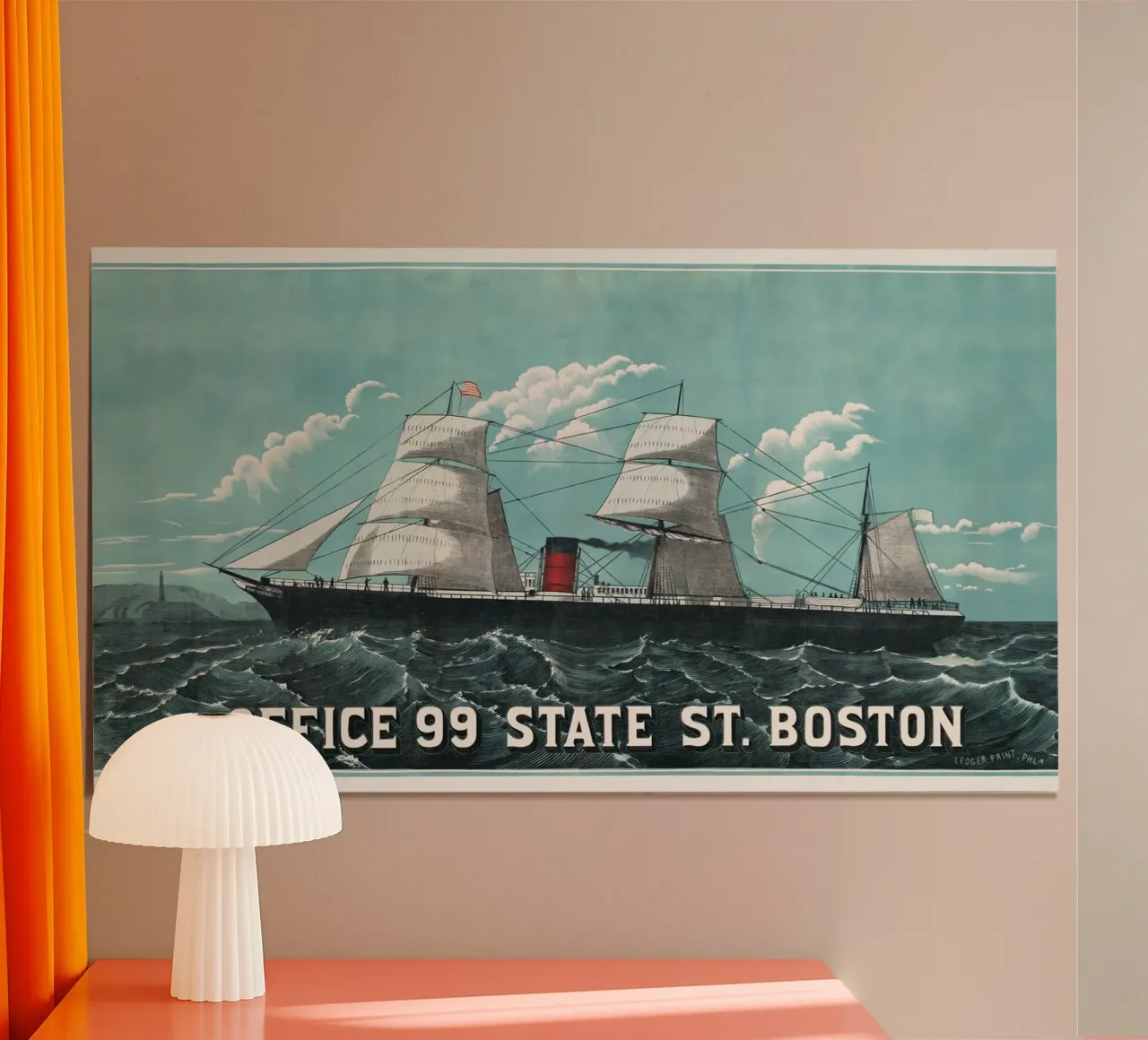 Vintage Ocean Liner Steamship Poster Boston Art Print poster da homdeco
